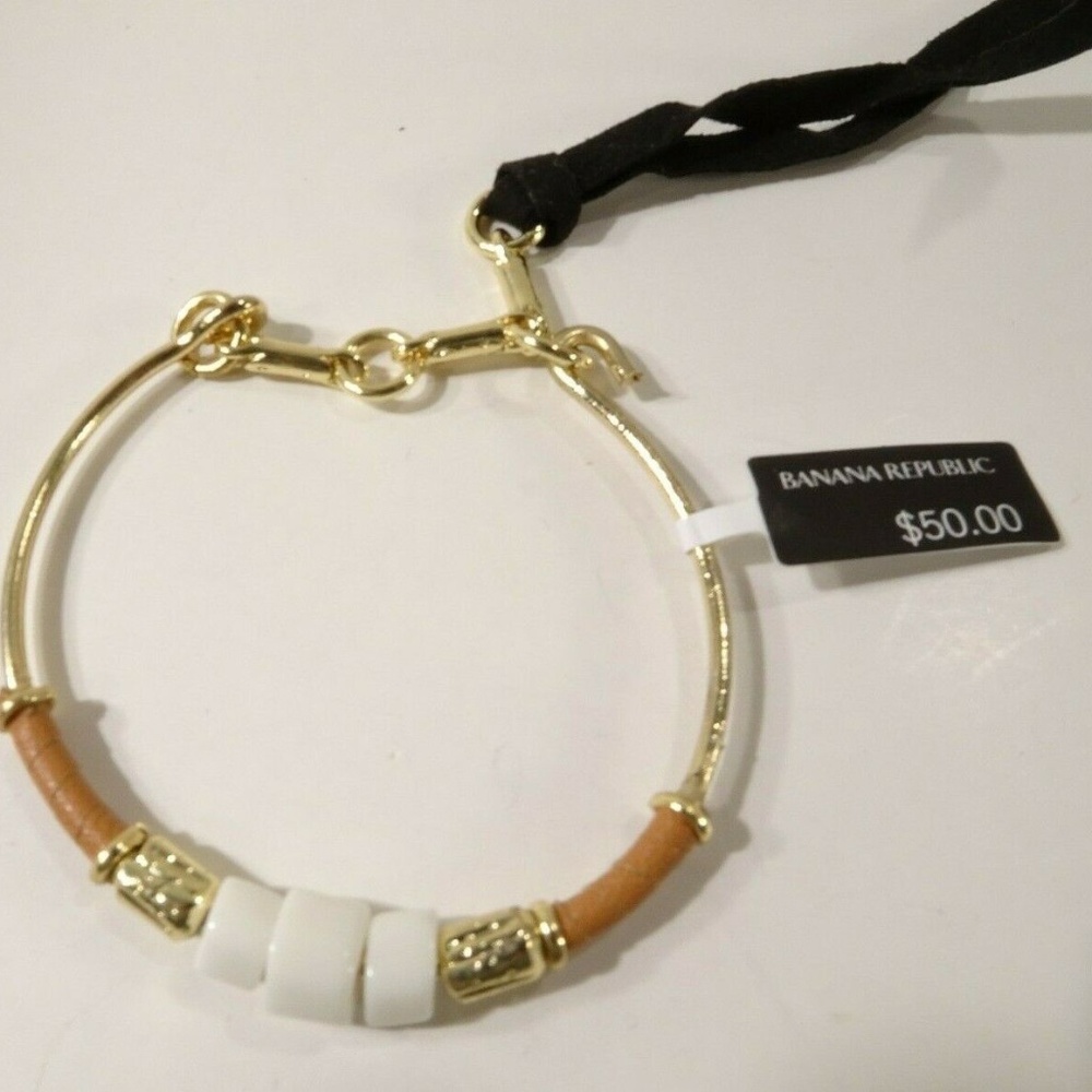 Banana Republic Suede Bead Tassel Horsebit Equestrian bracelet NWT 50